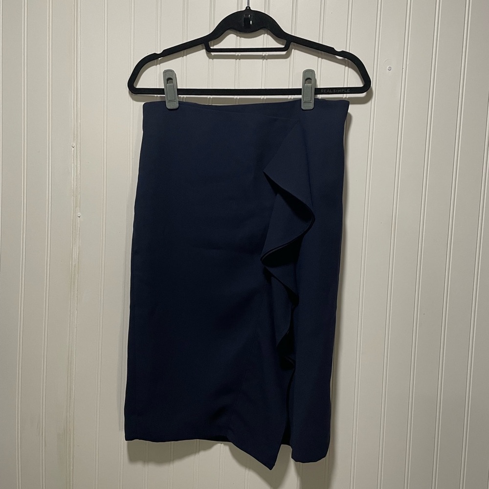 J. Crew Blue Knee-Length Asymmetrical Pencil Skirt